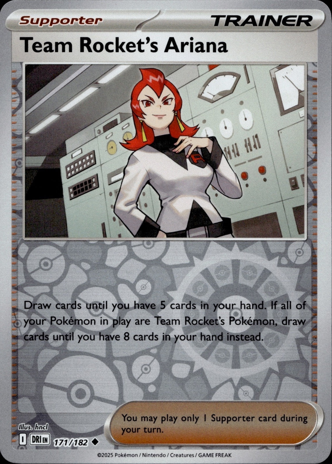 Team Rocket's Ariana 171/182 Uncommon Destined Rivals Pokemon Reverse Holo NM
