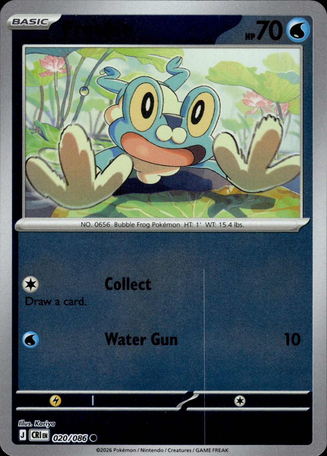 Froakie 020/086 Common Chaos Rising Pokemon Reverse Holo Near Mint