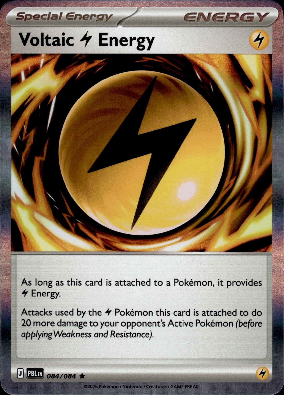 Voltaic Lightning Energy 084/084 Holo Rare Pitch Black Pokemon Near Mint