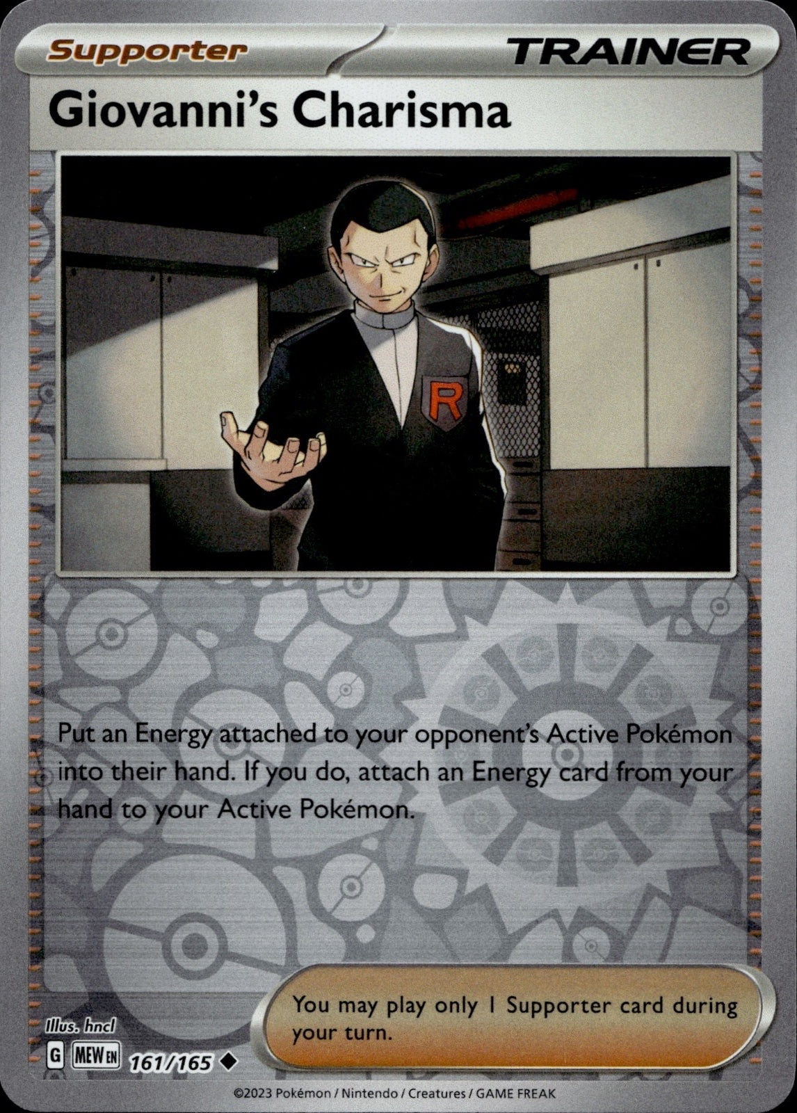 Giovanni's Charisma 161/165 Uncommon 151 Pokemon Near Mint