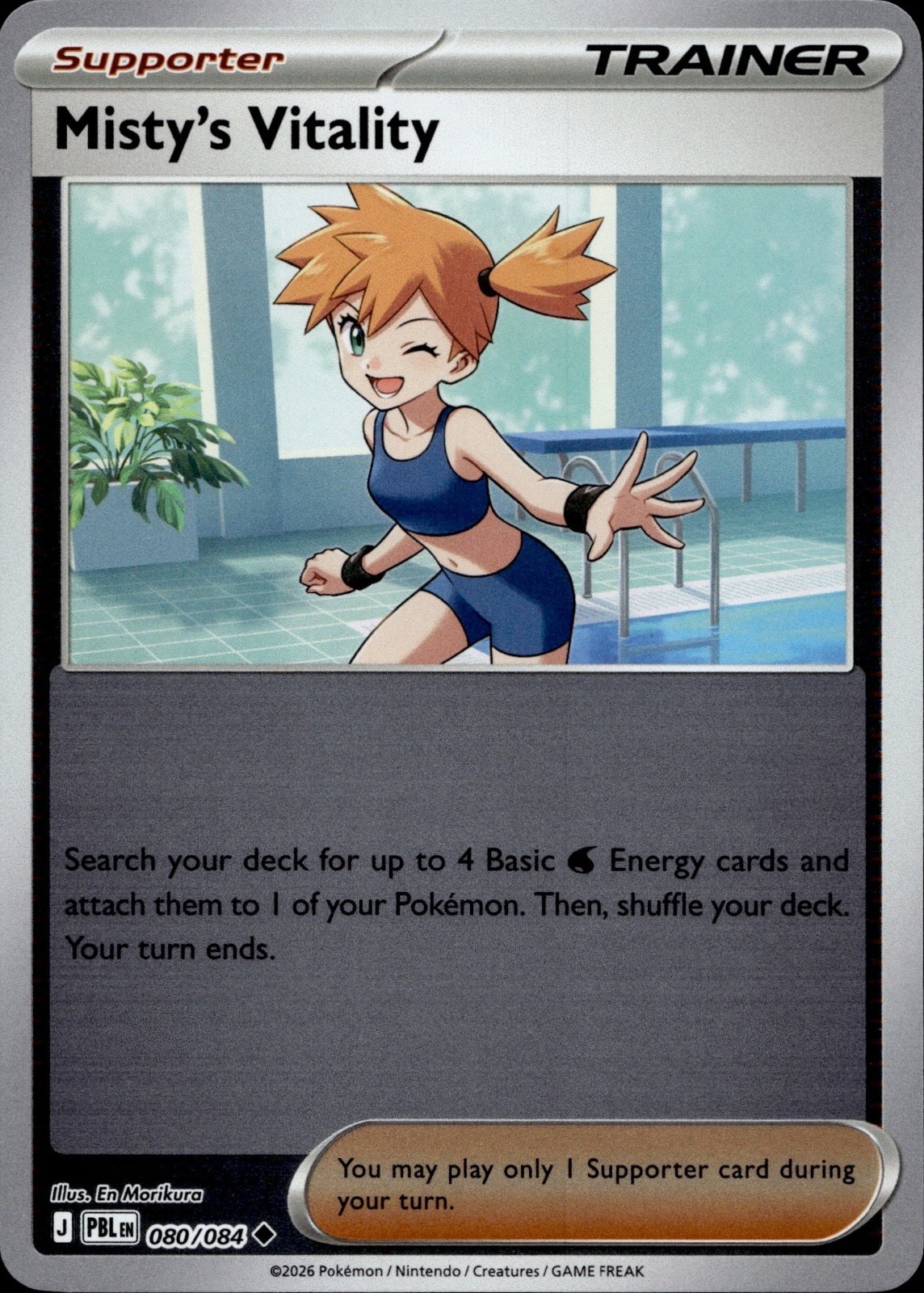 Misty's Vitality 080/084 Uncommon Pitch Black Pokemon Reverse Holo Near Mint