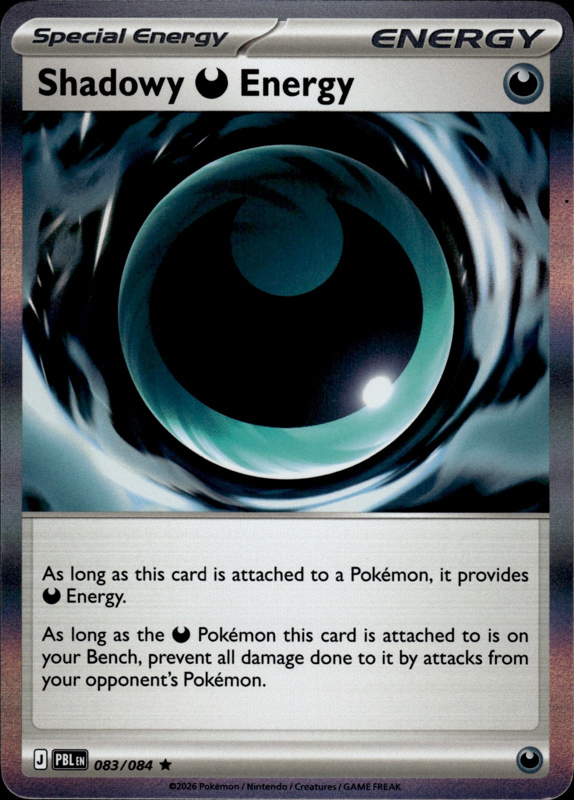 Shadowy Darkness Energy 083/084 Holo Rare Pitch Black Pokemon Near Mint