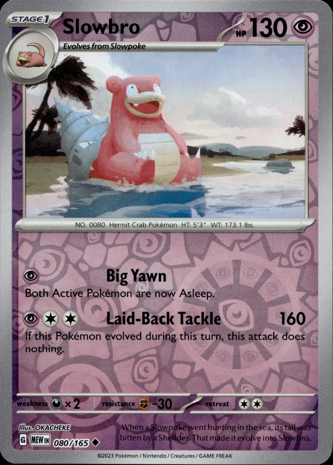 Slowbro 080/165 Uncommon 151 Pokemon Near Mint
