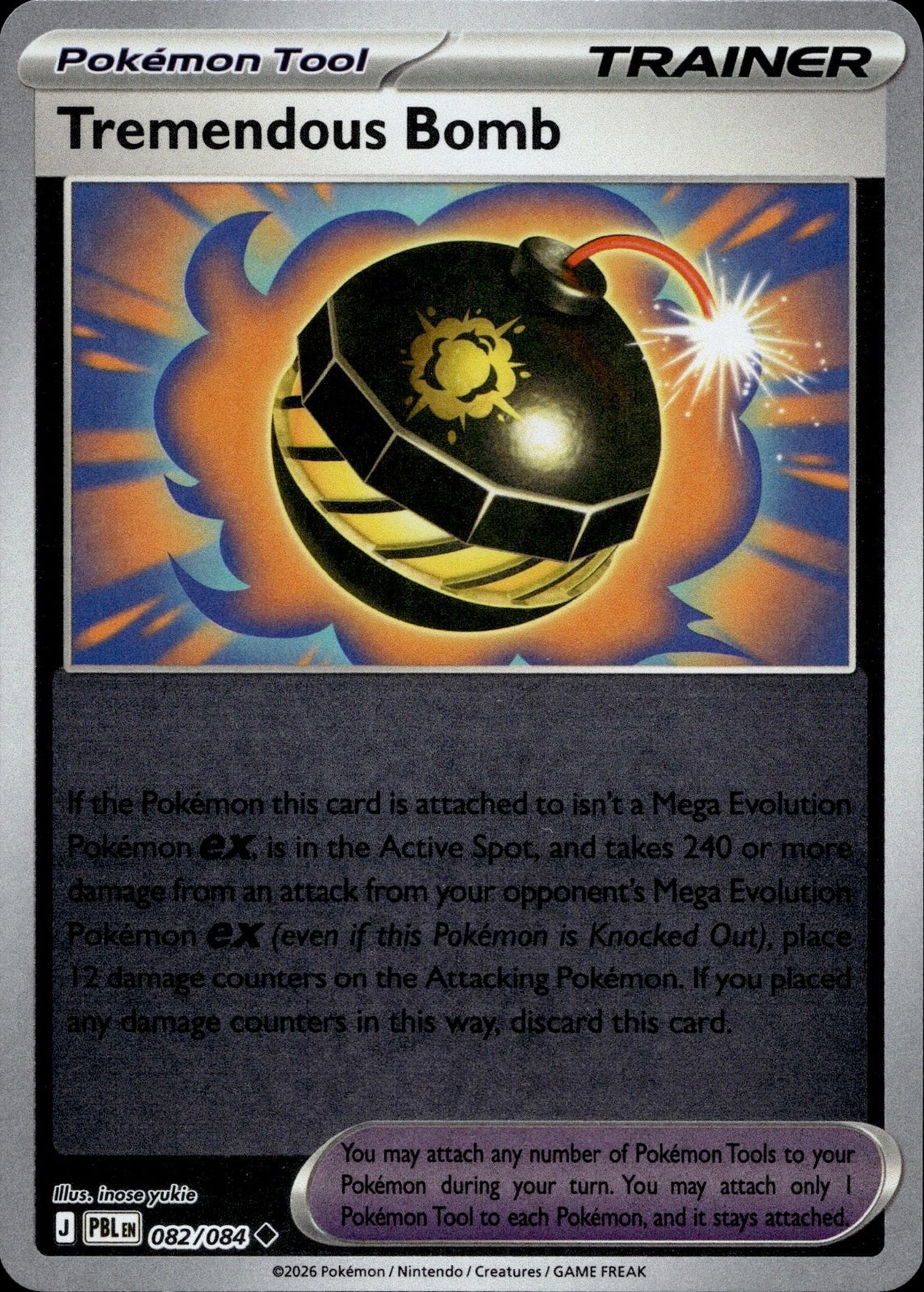 Tremendous Bomb 082/084 Uncommon Pitch Black Pokemon Reverse Holo Near Mint