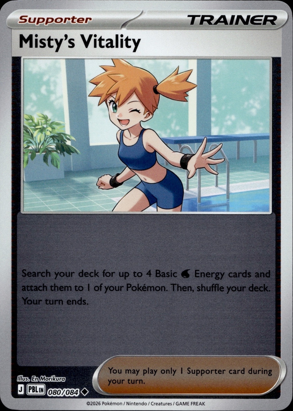 Misty's Vitality 080/084 Uncommon Pitch Black Pokemon Reverse Holo Near Mint