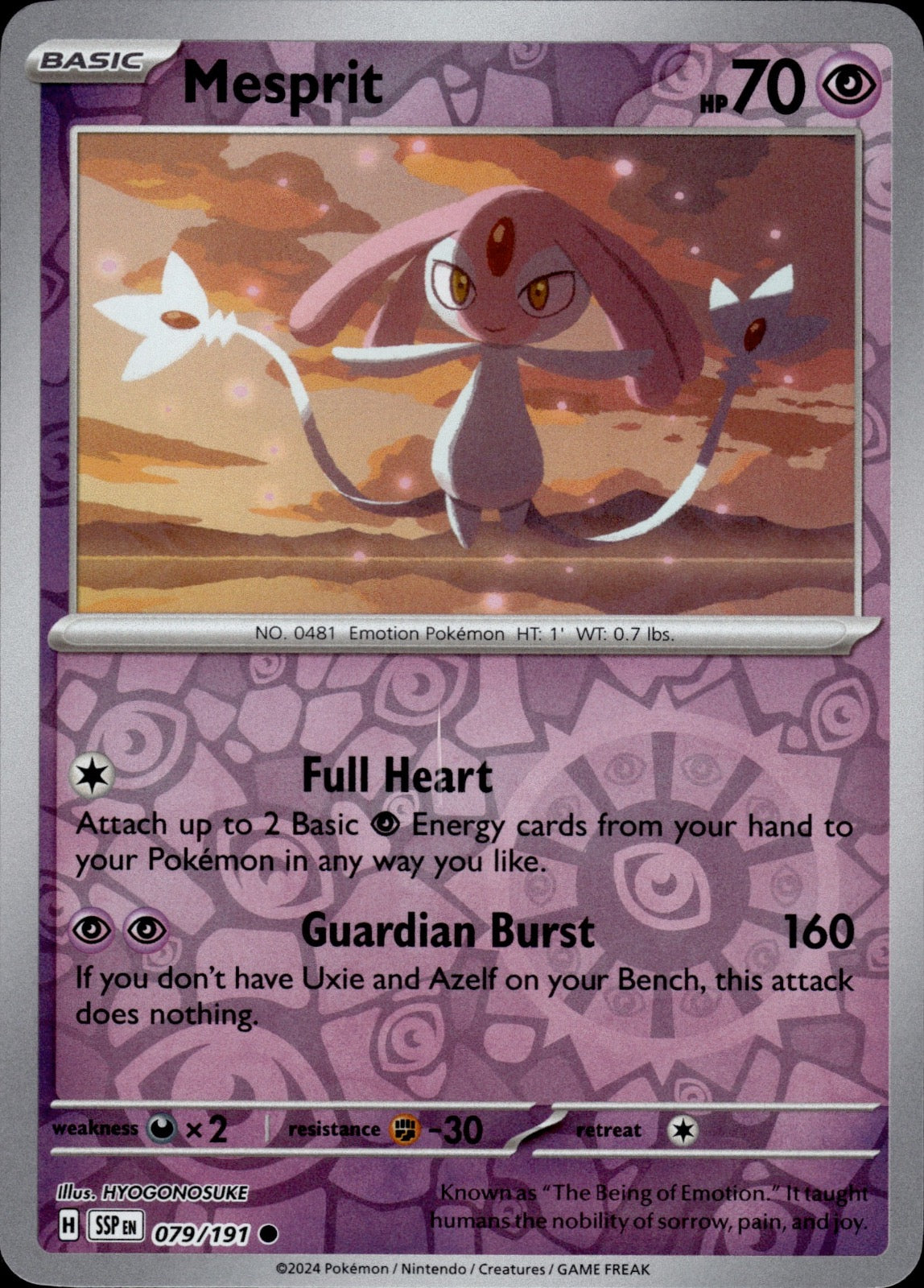 Mesprit 079/191 Common Surging Sparks Pokemon Reverse Holo Near Mint