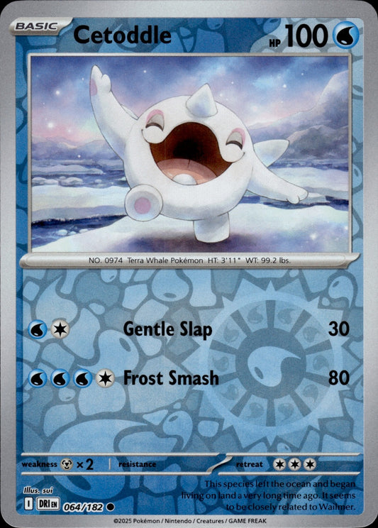 Cetoddle 064/182 Common Destined Rivals Pokemon Reverse Holo Near Mint